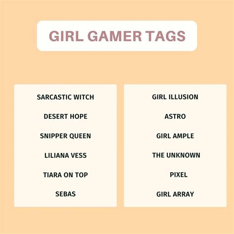 badass girl gamertags|1000+ Cool Gamer Tags and How to Create a Unique .